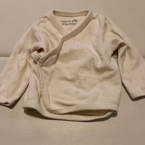 Organic Kid Cream Kimono Snap Button Top Newborn